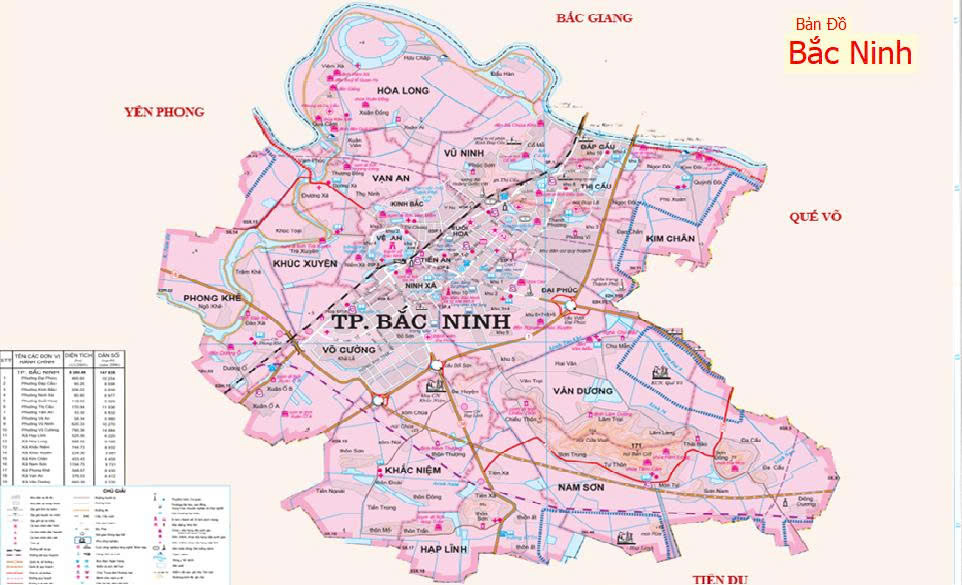 ban do bac ninh