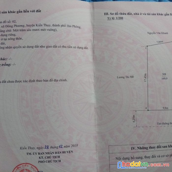 Bán đất tặng nhà mặt đường giá rẻ vị trí đẹp tại đại trà – đông phương – kiến thụy – hải phòng .