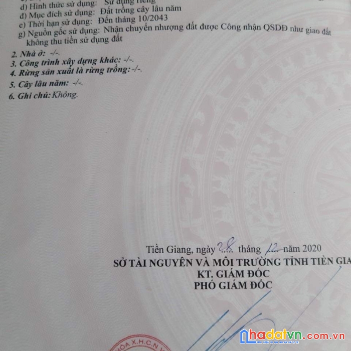 Đất chính chủ cần bán long định - châu thành - tiền giang