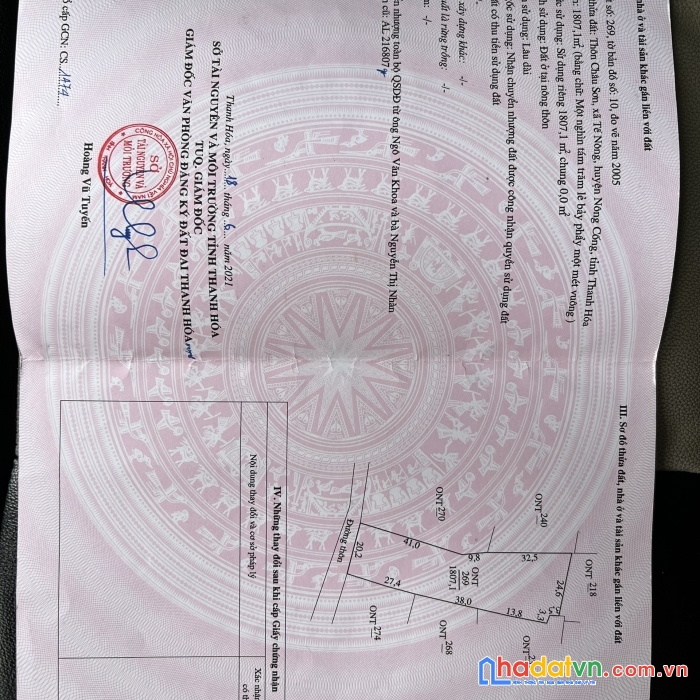 Chính chủ cần bán lô đất vị trí đẹp tại  xã tế nông, huyện nông cống, tỉnh thanh hoá.