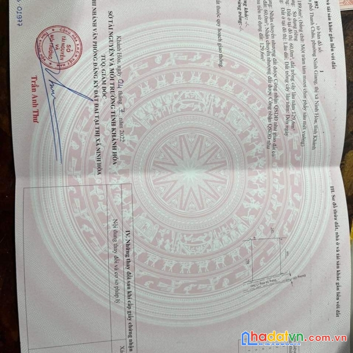 Bán đất trung tâm thị xã ninh hòa giá mềm