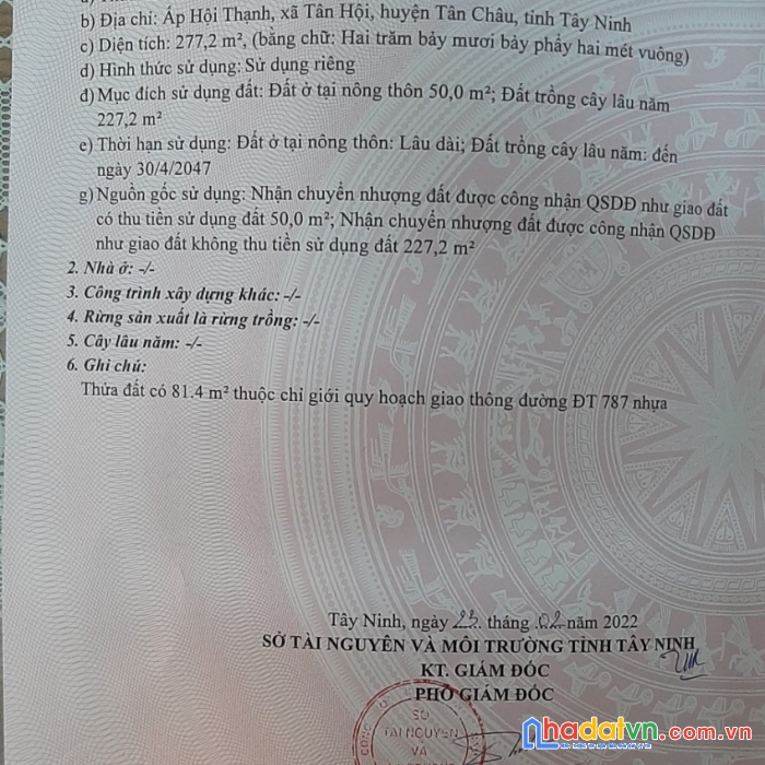 Chủ cần tiền bán gấp lô đất gần núi bà đen