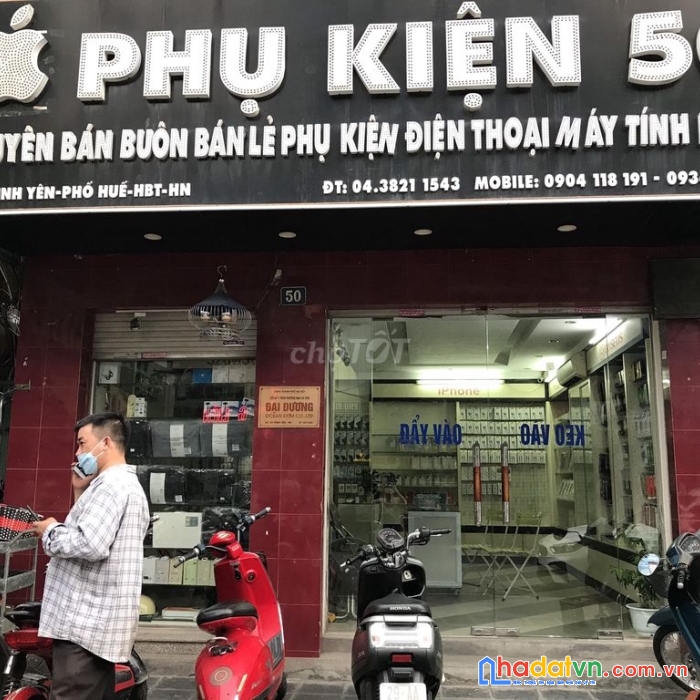 Cho thuê nhà mặt phố 2 tầng ,số 50 phố thịnh yên, p phố huế, quận hai bà trưng