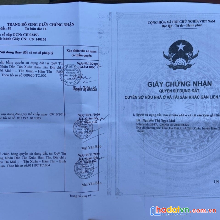 Bán lô  đất mặt tiền sông dinh  tân xuân hàm tân bình thuận