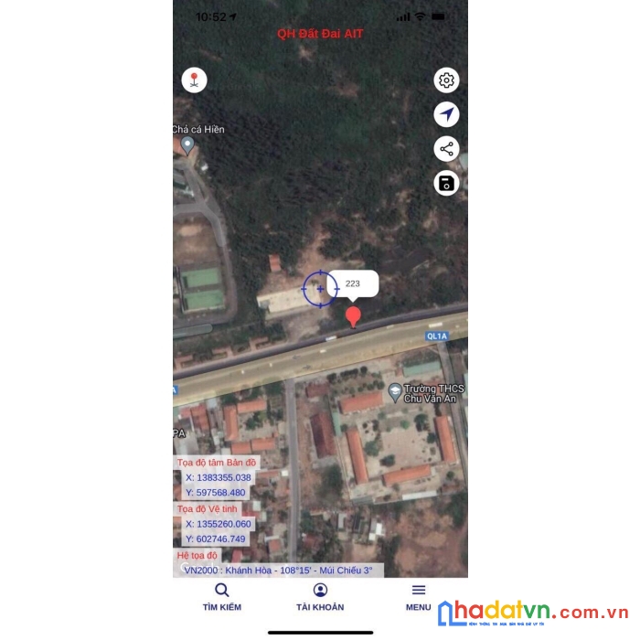Bán lô đất phường đối diện trường học mặt tiền ql1a ninh hiệp ninh hòa lh 0985451850