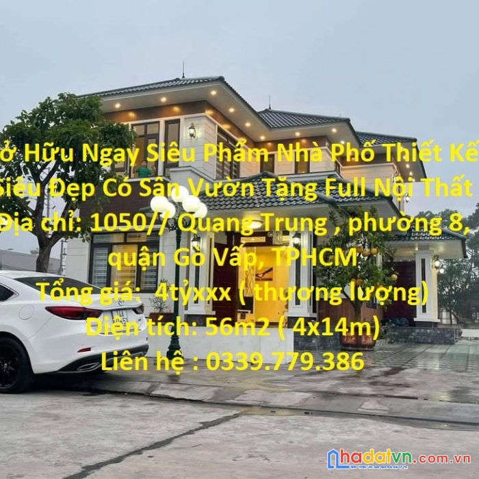 Sở hữu ngay siêu phẩm nhà phố thiết kế siêu đẹp có sân vườn tặng full nội thất