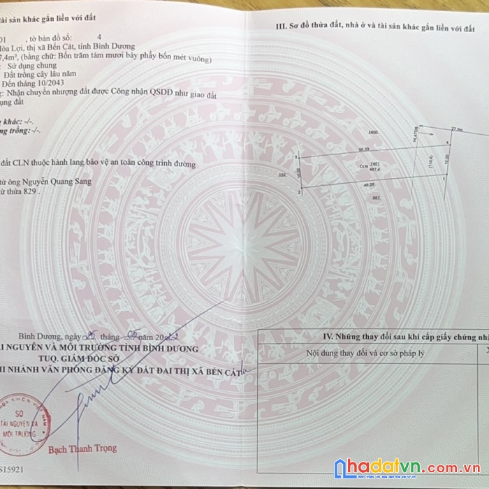 Chính chủ bán đất  mặt tiền đường dt 741 - phường hoà lợi - bến cát - bình dương