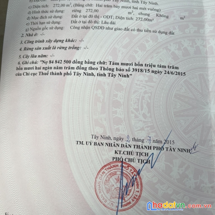 Bán nhà đất 2 mặt tiền phường 3 ngay trung tâm thành phố tây ninh.ngang 4m dài 68m,