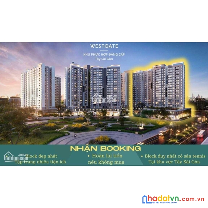 West gate suất nội bộ trực tiếp chủ đầu tư - chiết khấu hơn 200 triệu - thanh toán chỉ 15% nhận nhà