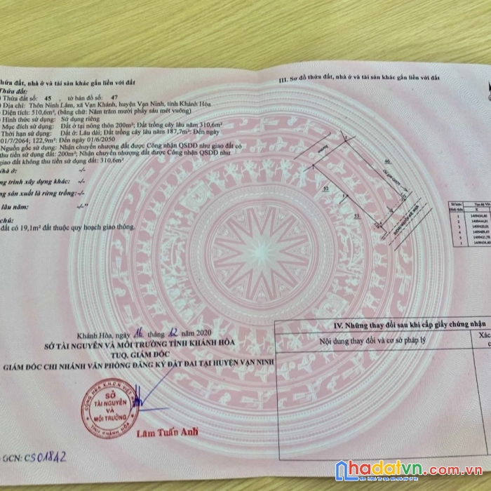 Bán lô đất chính chủ tại thôn ninh lâm, xã vạn khánh, huyện vạn ninh, khánh hòa