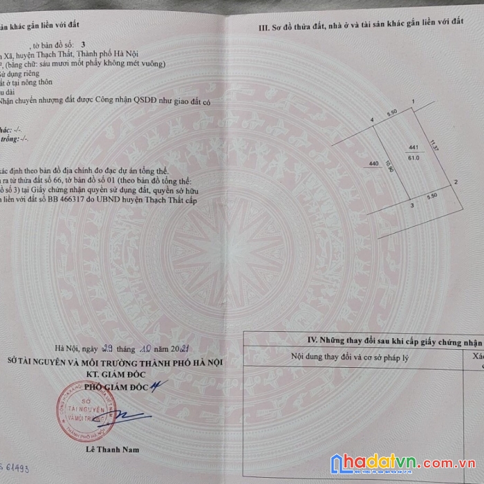 Bán 61m2 đất đường thông thôn 8 - gần vành đai công nghệ cao hòa lạc