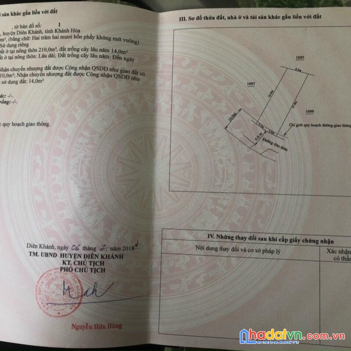 Bán lô đất đẹp diên an full thổ giá đầu tư lh 0985451850 xuyên
