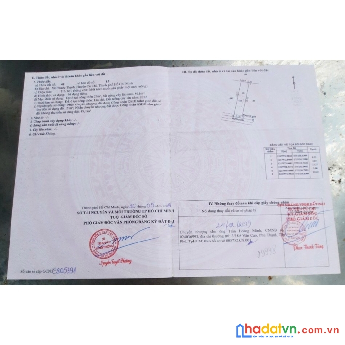 Ccg đất bán xã phước thạnh, củ chi, giá 1,250tỷ, dt 116.0 m2, kt 5m*23m