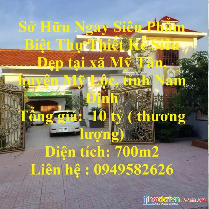 Sở hữu ngay siêu phẩm biệt thự thiết kế siêu đẹp tại huyện mỹ lộc tỉnh nam định