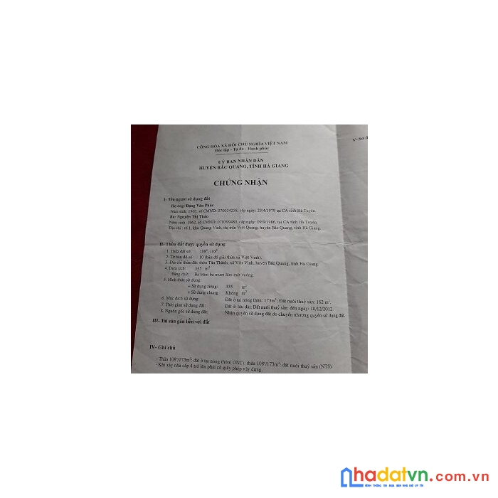 Cần bán nhanh lô đất chính chủ vị trí đẹp