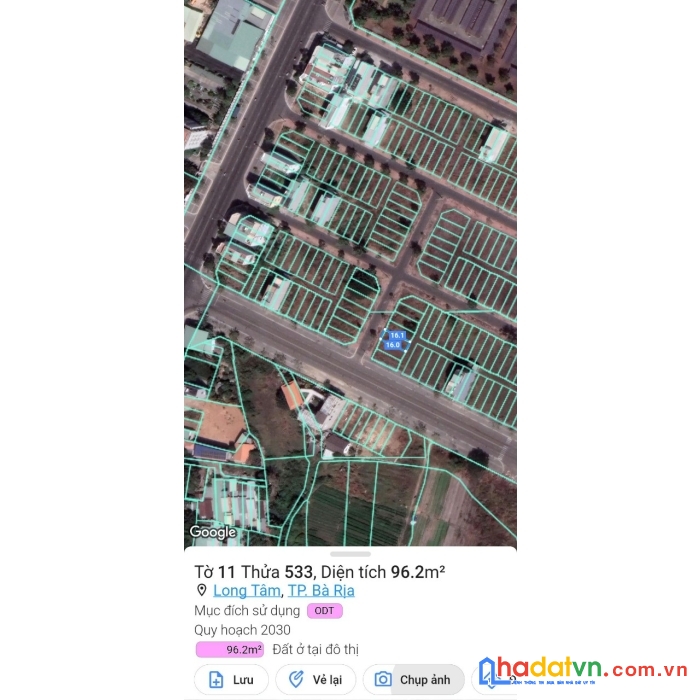 Bán lô đất mặt tiền đường nguyễn chích khu barimex bệnh viện bà rịa