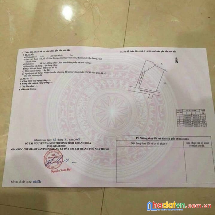 Bán đất vĩnh hòa - nha trang 2 mặt tiền đường ô tô hiện trạng 7m lh 0359111296