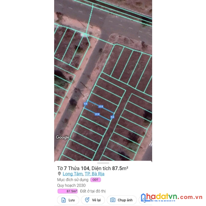 Bán lô đất mặt tiền đường lê anh xuân khu barimex long tâm bà rịa