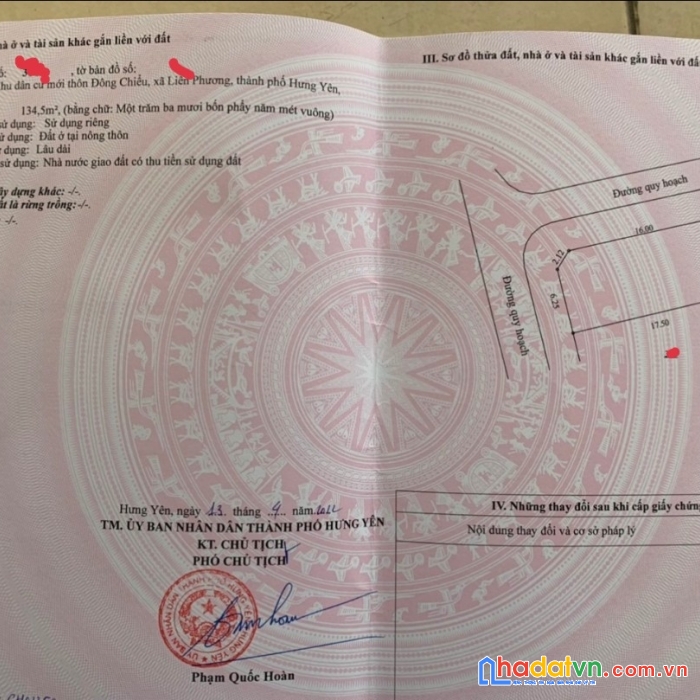 Lô góc đẹp tại đông chiểu , liên phương ,thành phố hưng yên