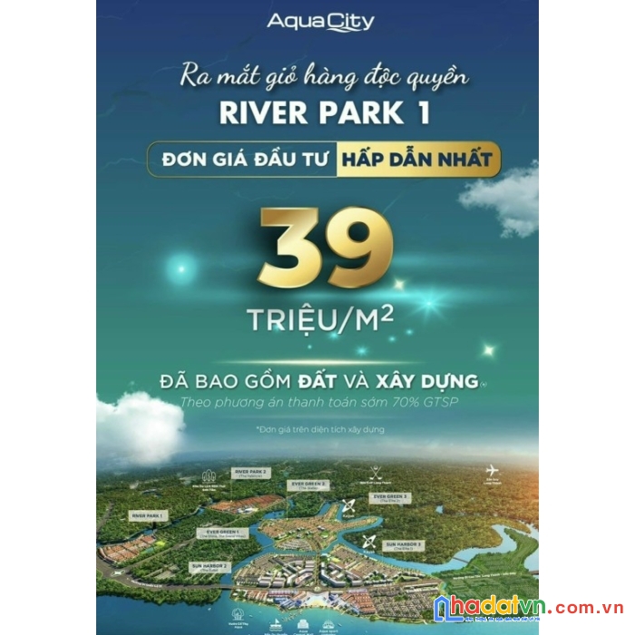 Bán biệt thự view sông gần sài gòn, sân bay long thành 20 phút
