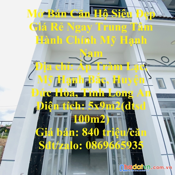 Mở bán căn hộ siêu đẹp giá rẻ ngay trung tâm hành chính mỹ hạnh nam