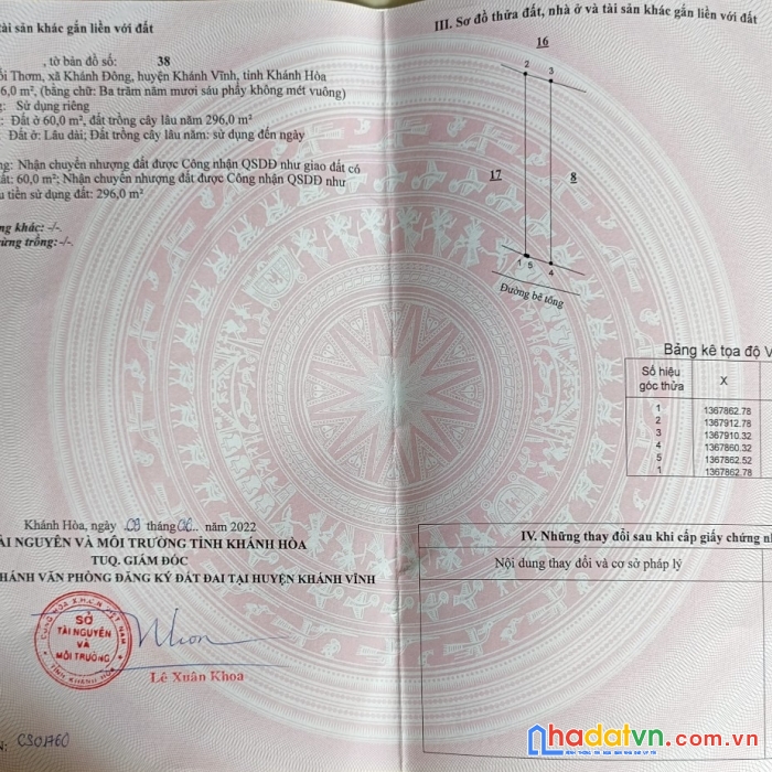 Sở hữu ngay lô đất đẹp vị trí đắc địa tại khánh đông, khánh vĩnh, khánh hòa