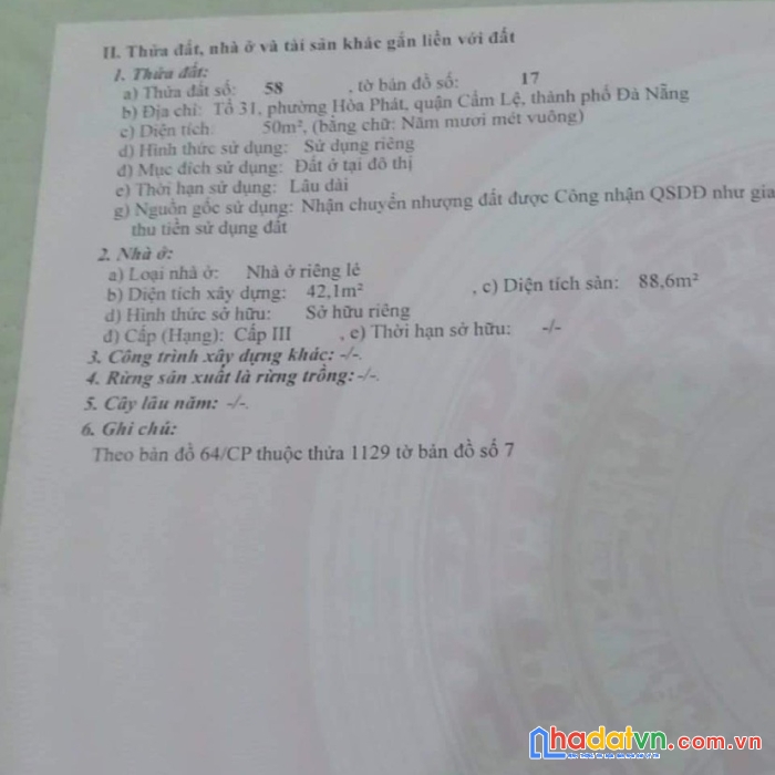 Cần bán gấp nhà 2 tầng 2 mặt kiệt ô tô tại quận cẩm lệ - tp đà nẵng