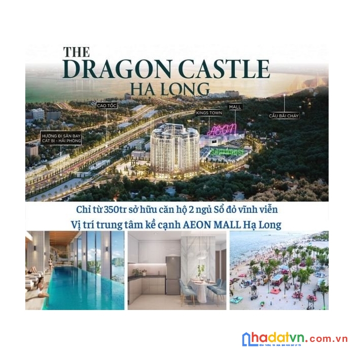 Quỹ căn siêu đẹp tại the dragon castle hạ long view vịnh hạ long - view cầu bãi cháy - view