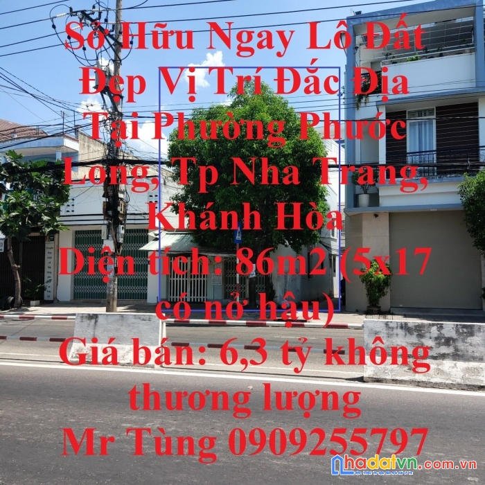 Sở hữu ngay lô đất đẹp vị trí đắc địa tại phường phước long, tp nha trang, khánh hòa