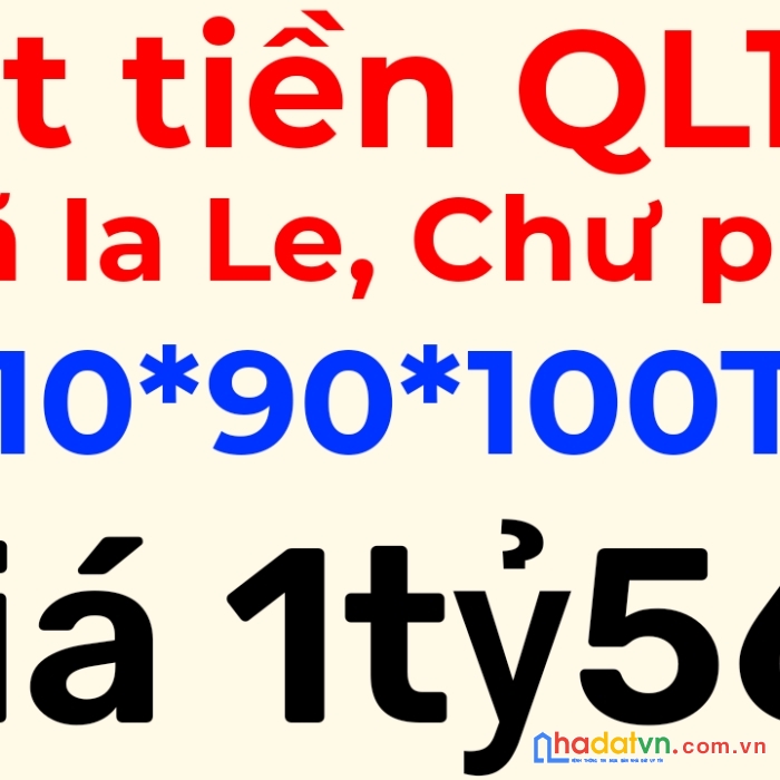 Bán lô đất thổ cư mặt tiền ql14a, xã ia le, huyện chư pưb, gia lai.