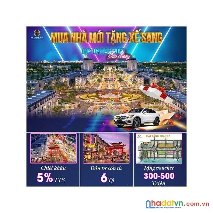 Bán shophouse phố đi bộ hp intermix bắc giang, giá chỉ từ 4,5 tỷ tặng ngay ô tô mang về