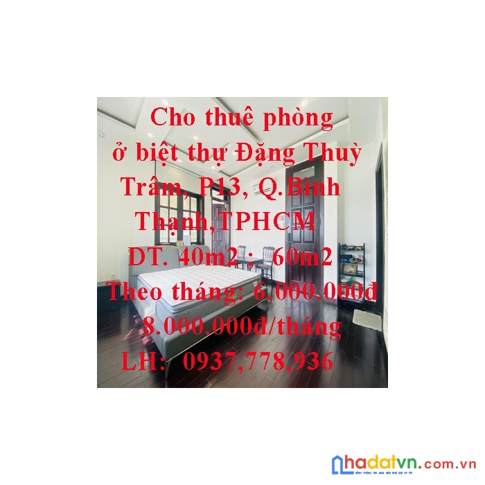 Cho thuê phòng officetel ở biệt thự view sông đặng thuỳ trâm, p13, q.bình thạnh,tphcm
