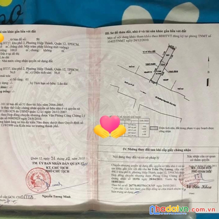Mặt tiền: nguyễn thị kiểu hiệp thành q12 100m2 chỉ 6.1 tỷ, quá thơm cho nđt