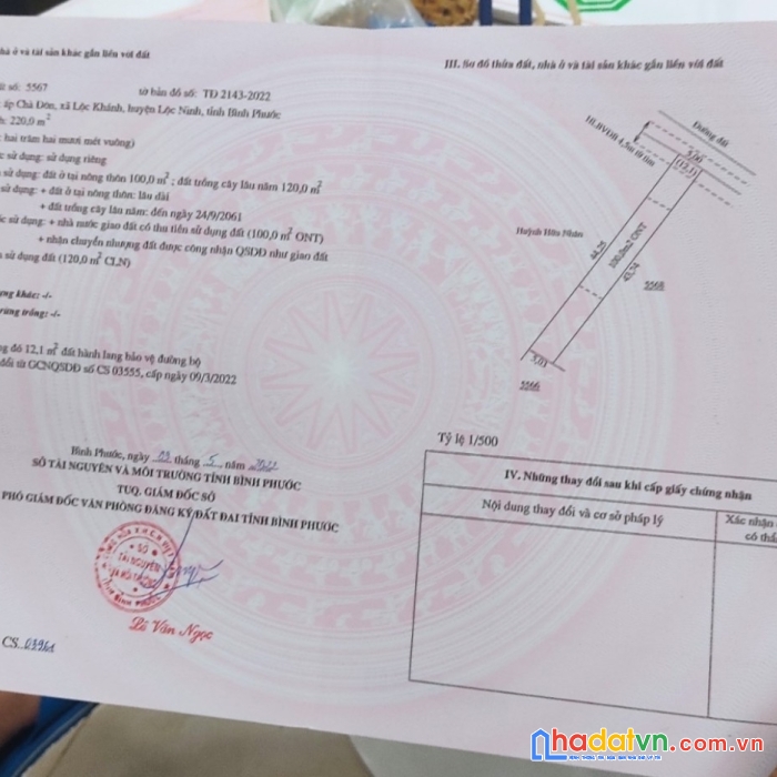 Chính chủ cần bán gấp lô đất đẹp xã lộc khánh huyện lộc ninh, bình phước