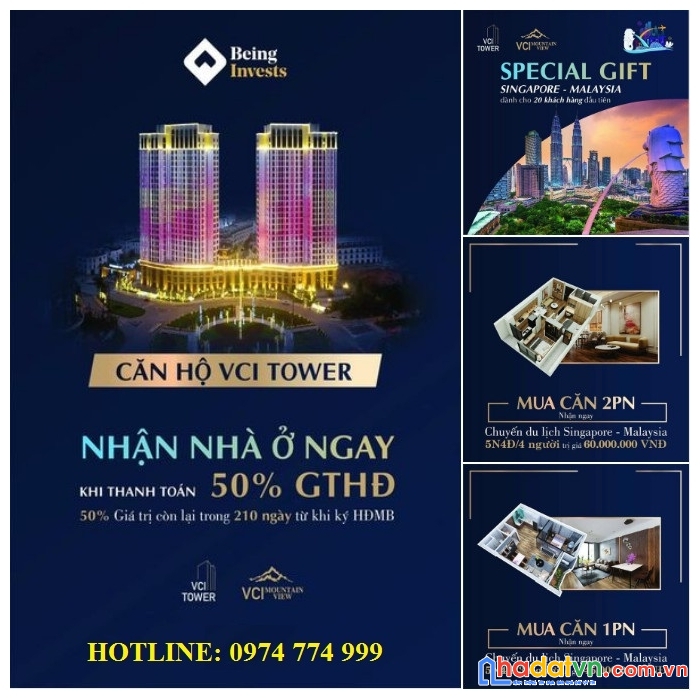 Bán căn hộ chung cư vci tower chỉ với 30%gtch nhận nhà ở ngay và quà tặng hơn 120 triệu.