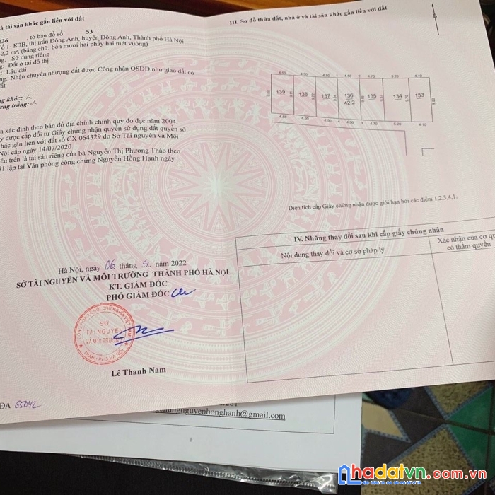 Bán 42,2m đất tổ 20 thị trấn đông anh, đông anh, hà nội. giá nhỉnh 1 tỷ. đất gần chợ cửa hàng mới