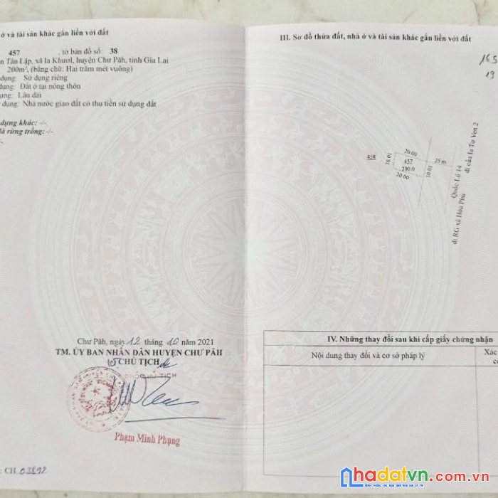 Bán lô đất mặt tiền quốc lộ 14, xã ia khươl, huyện chư păh, gia lai