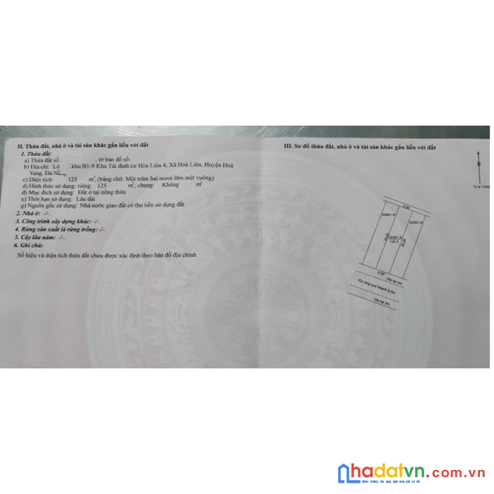 Khu tđc hoà liên 4, 5x25 m2, đường 5.5, 1.8 tỷ