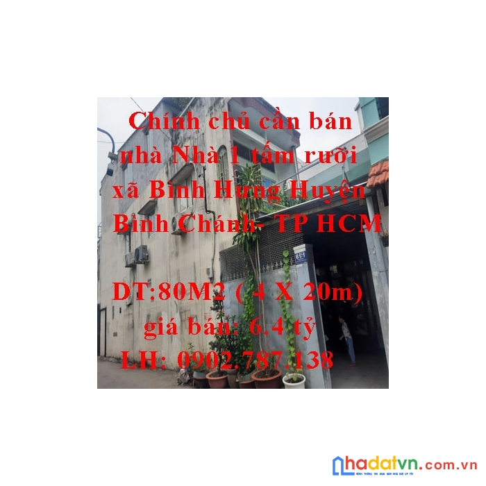 Chính chủ cần bán nhà nhà 1 tấm rưỡi 61/1 tổ 201 ấp 4 a xã bình hưng huyện bình chánh- tp hcm