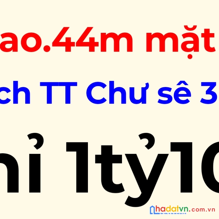 4,3 xào có 44m mặt tiền. cách thị trấn chư sê chỉ 3km. giá 1ty100. bán đất xào tại gia lai