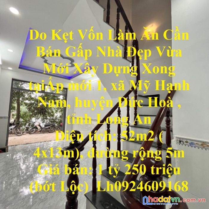 Do kẹt vốn làm ăn cần bán gấp nhà đẹp vừa mới xây dựng xong tại huyện đức hòa, long an