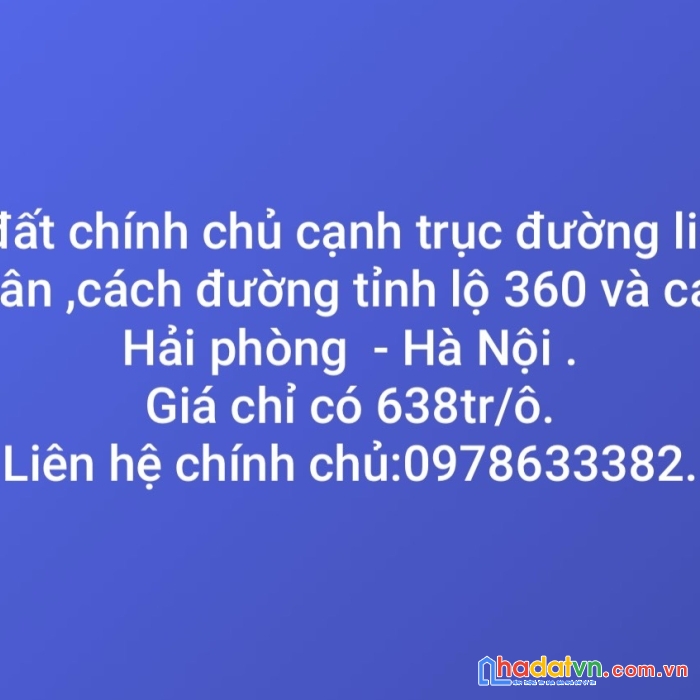 Bán  2ô đất nằm sát trục đường quy hoạch 25m,vị trí cách mặt đường tỉnh lộ 354
