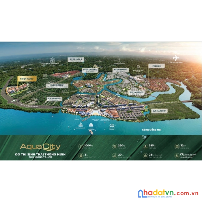 Bán biệt thự view sông, ven đô tp.hcm - sở hữu lâu dài - gần sân bay long thành