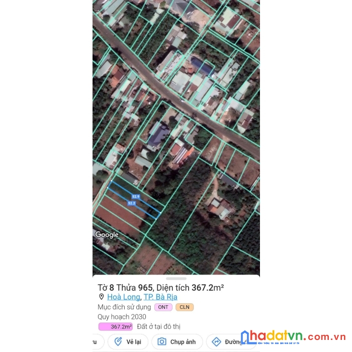 Bán lô đất mặt tiền đường nhựa hòa long tp.bà rịa