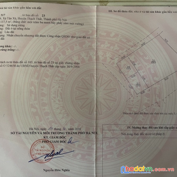 Bán lô góc 137m2 trục chính thôn 9 tân xã