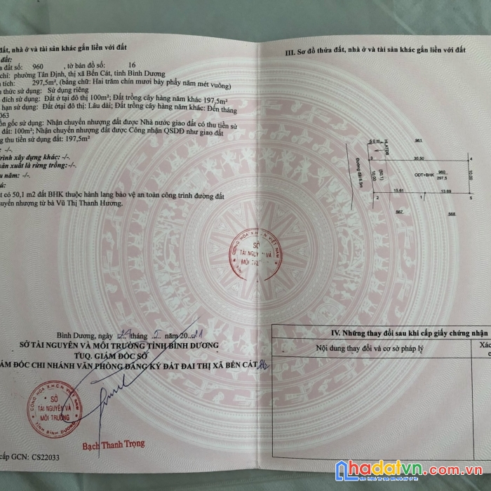 Sở hữu ngay lô đất đẹp tại phường tân định, thị xã bến cát,tỉnh bình dương