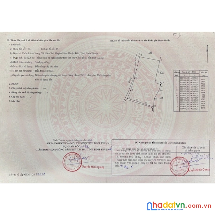 Bán 3582m2 đất sào hàm trí, huyện hàm thuận bắc, cách ql1a ~ 4km, kdc hiện hữu