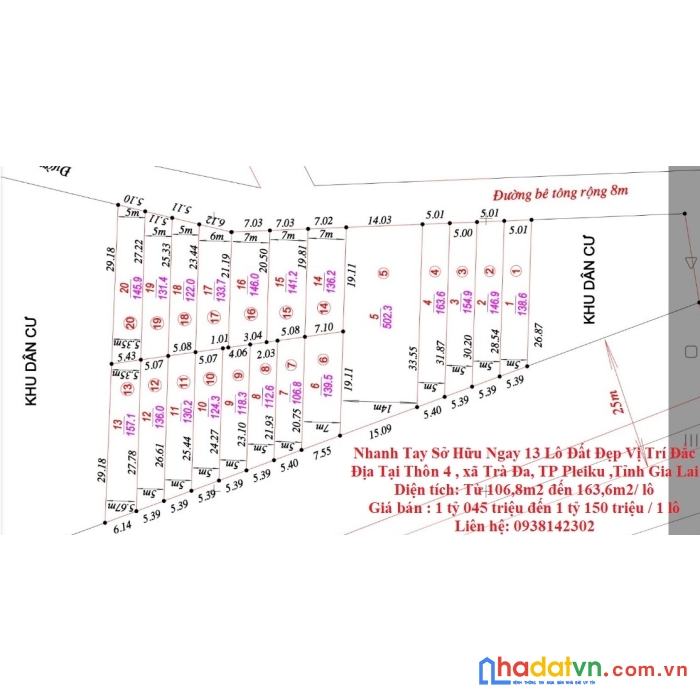 Nhanh tay sở hữu ngay 13 lô đất đẹp vị trí đắc địa tại tp pleiku ,tỉnh gia lai