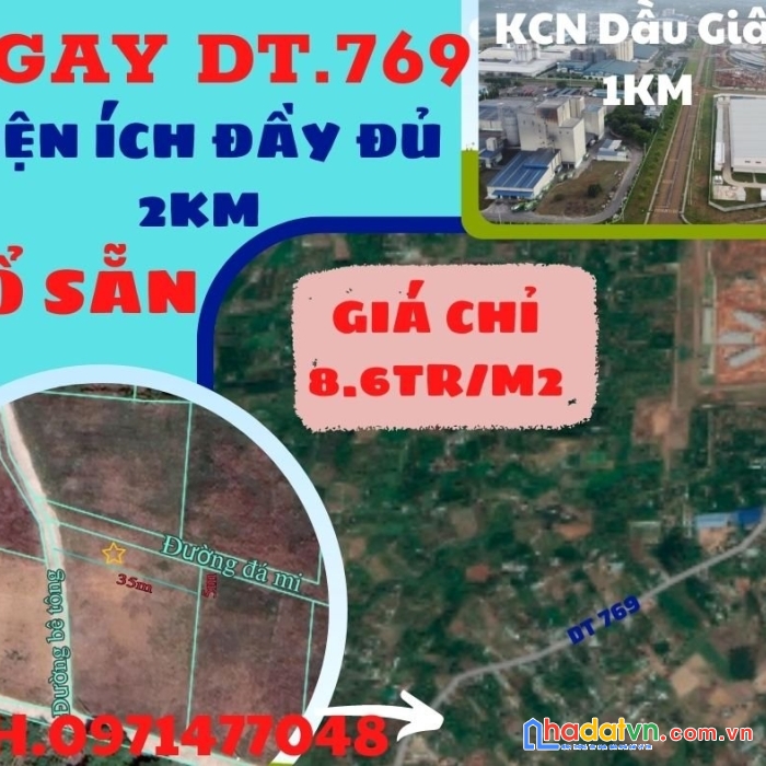 Đất nền vùng ven-nằm trên trục dt769 sát bên khu công nghiệp