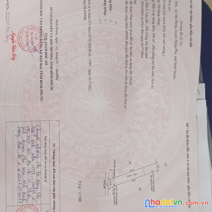 Chính chủ cần bán lô đất xã tân hưng , huyện đồng phú , tỉnh bình phước